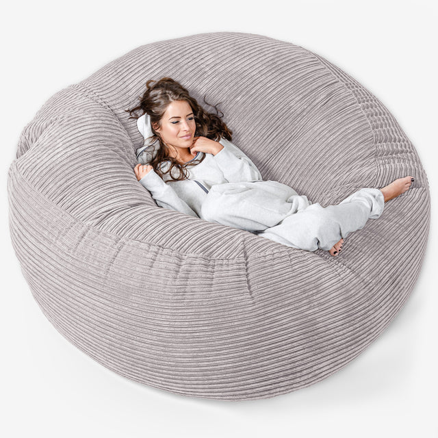 Mega Mammoth Bean Bag Sofa - Cord Aluminium Silver 01