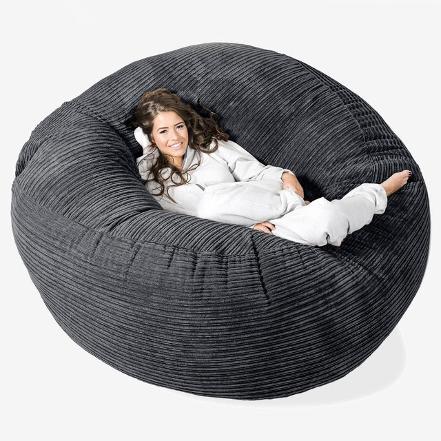 Mega Mammoth Bean Bag Sofa - Cord Black 01