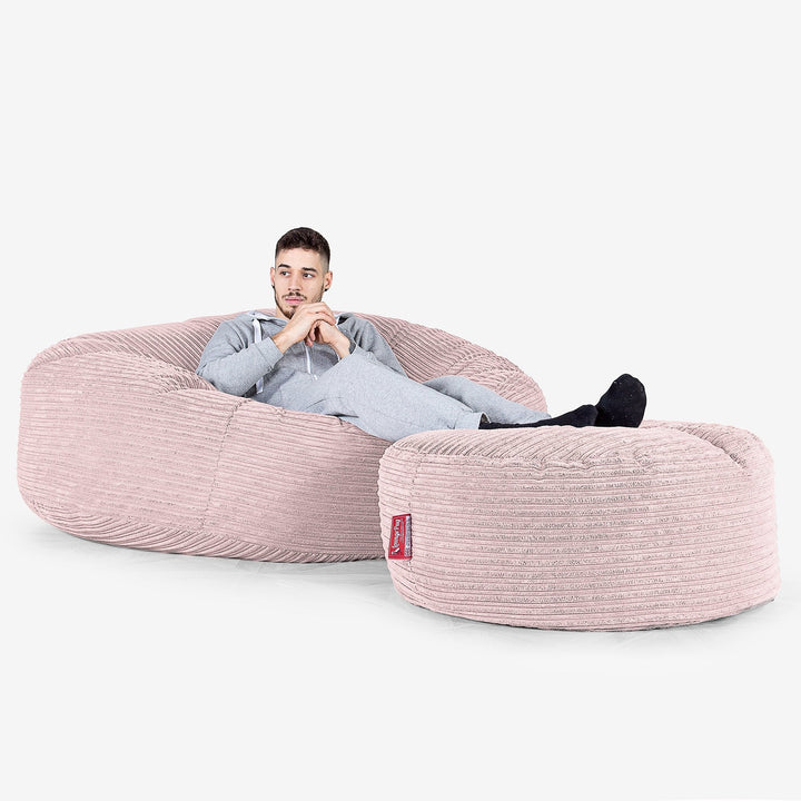Lounge Pug Cord Giant Bean Bag Sofa Mega Mammoth Beanbag Blush Pink Big Bertha Original UK