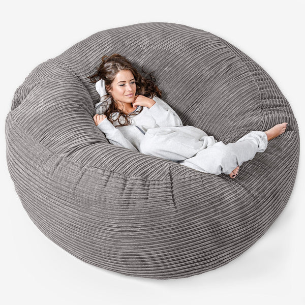 Loungie Comfy Memory Foam Chair Lounger Bean Bag Indoor&Outdoor in Light Grey