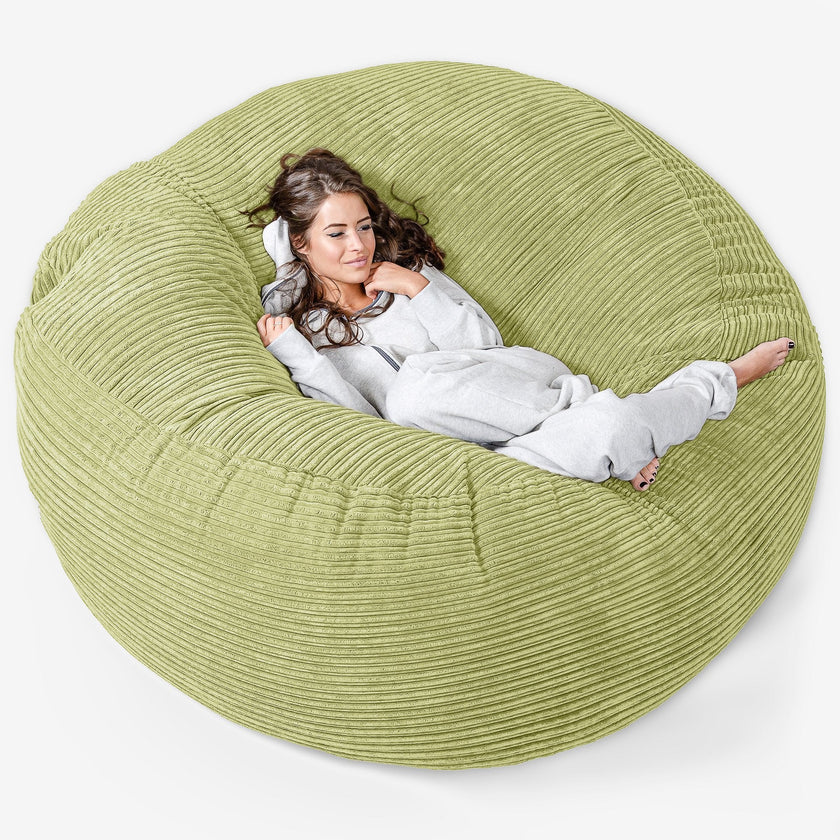 Lounge Pug Cord Giant Bean Bag Sofa Mega Mammoth Beanbag Lime