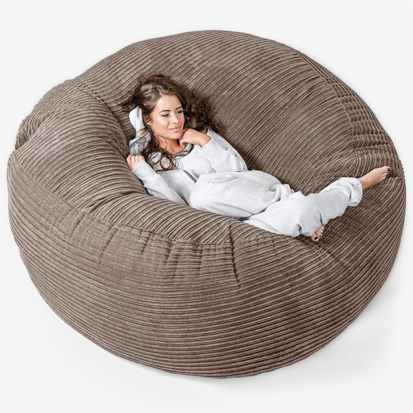 Mega Mammoth Bean Bag Sofa - Cord Mocha Brown 01