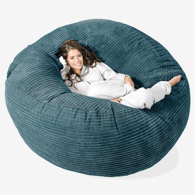 Mega Mammoth Bean Bag Sofa - Cord Teal Blue 01