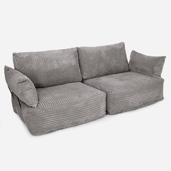 2 Seater Modular Sofa - Cord Graphite Grey 01