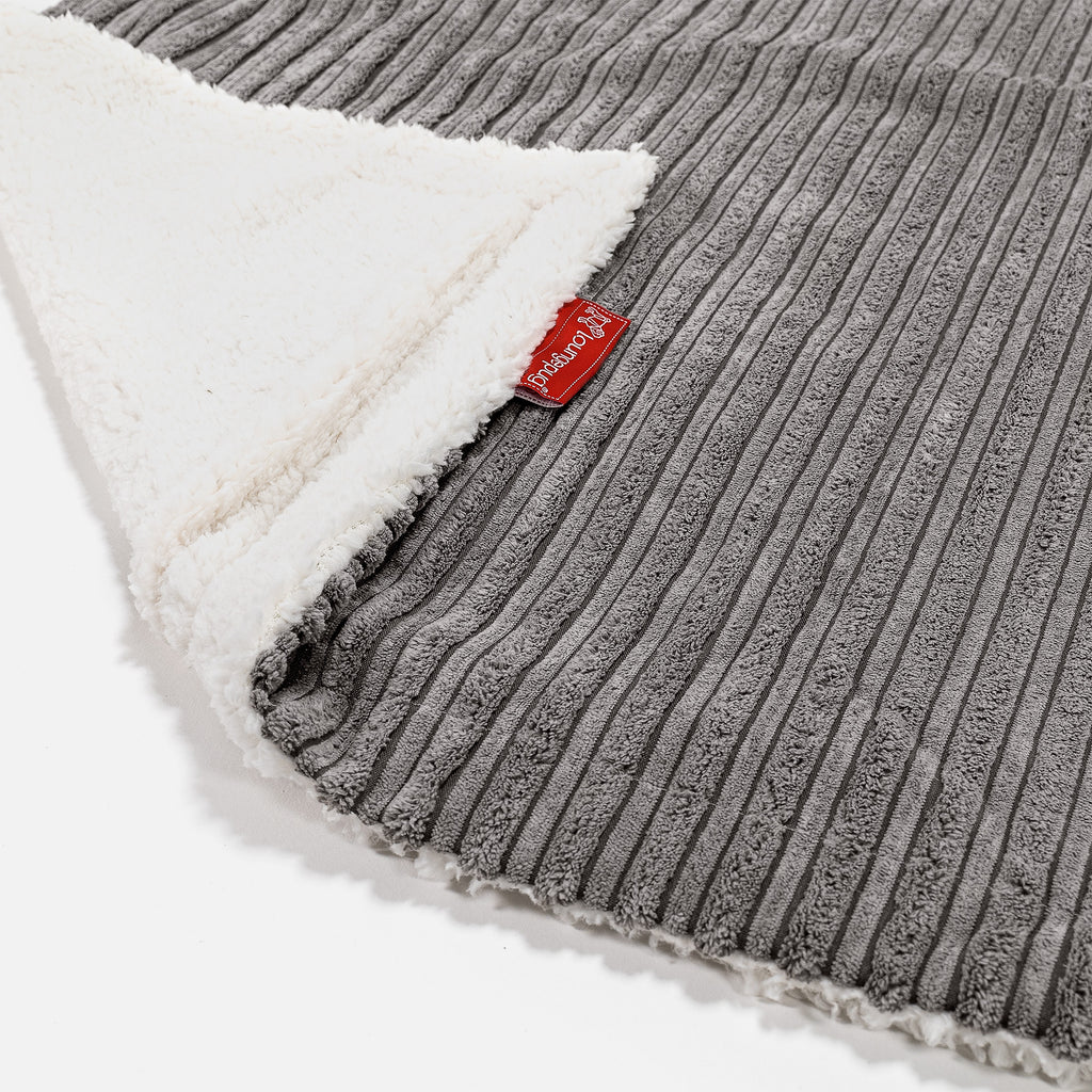 Sherpa Throw / Blanket - Cord Graphite Grey 02
