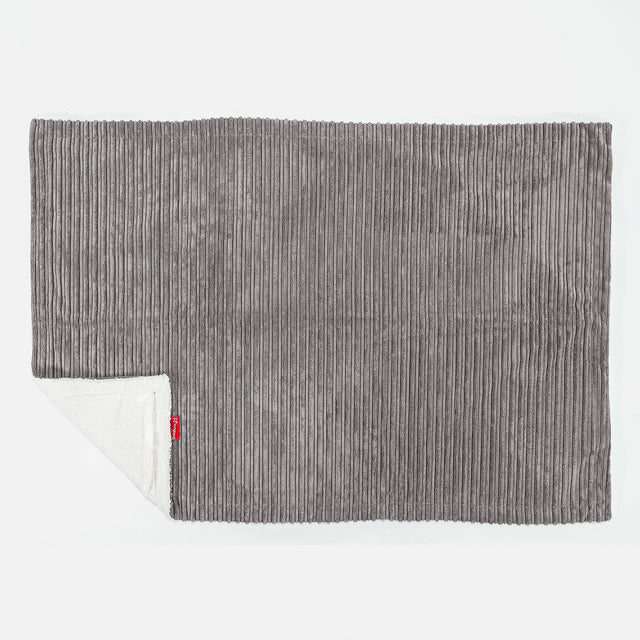 Sherpa Throw / Blanket - Cord Graphite Grey 03