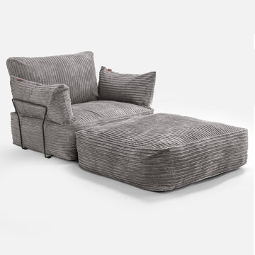 Single Seater Modular Sofa - Cord Graphite Grey 02