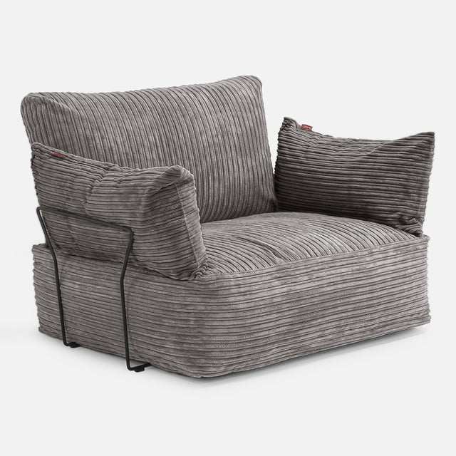 Single Seater Modular Sofa - Cord Graphite Grey 03