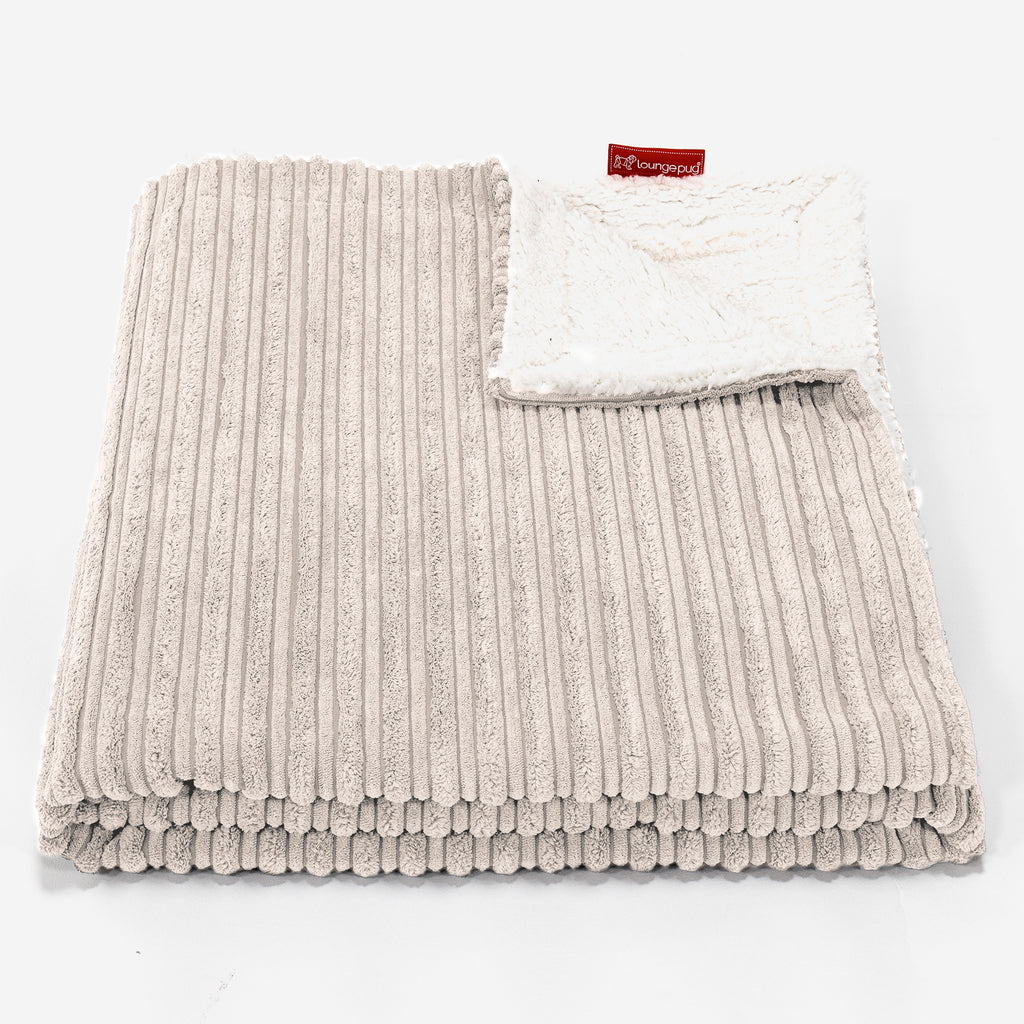 Sherpa Throw / Blanket - Cord Ivory 01