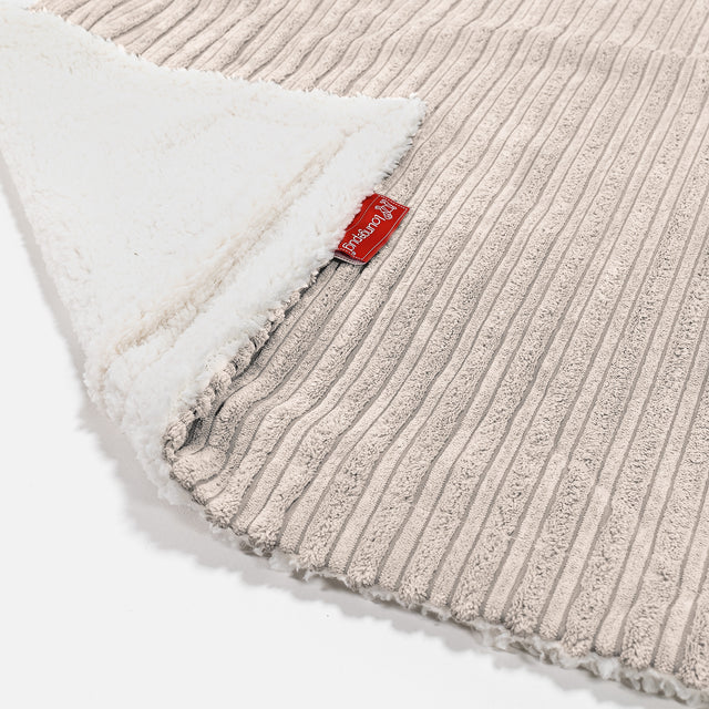 Sherpa Throw / Blanket - Cord Ivory 02