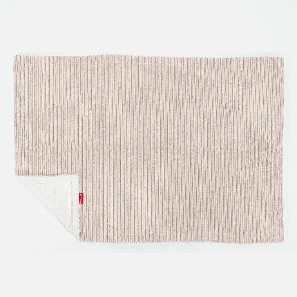 Sherpa Throw / Blanket - Cord Ivory 03