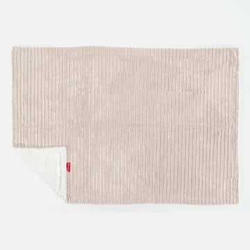 Sherpa Throw / Blanket - Cord Ivory 03