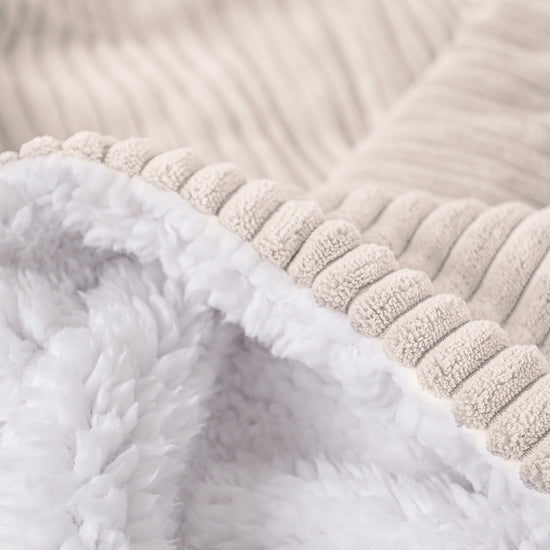 Sherpa Throw / Blanket - Cord Ivory 04
