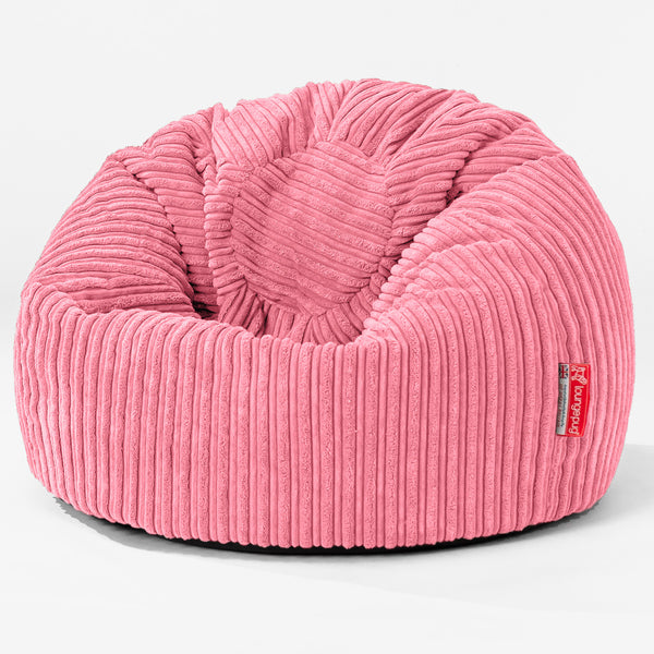 Children's Classic Bean Bag Chair - Cord Coral Pink 01