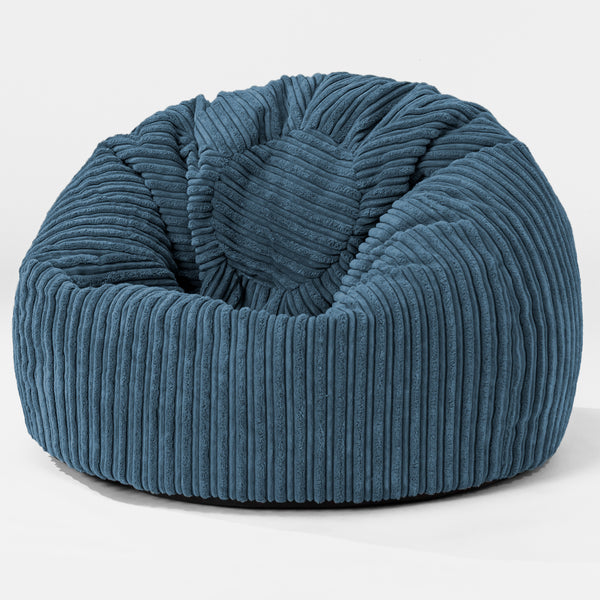Children's Classic Bean Bag Chair - Cord Navy Blue 01
