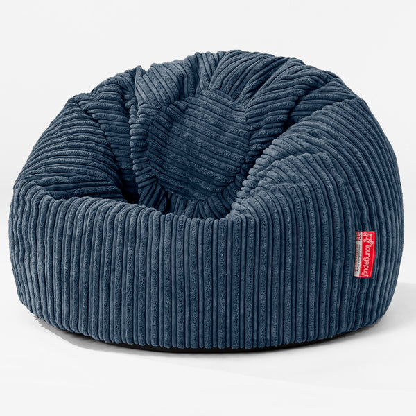 Children's Classic Bean Bag Chair - Cord Navy Blue 01