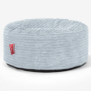 Large Round Pouffe - Cord Baby Blue