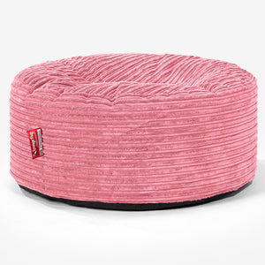 Large Round Pouffe - Cord Coral Pink