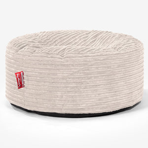 Large Round Pouffe - Cord Ivory