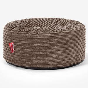 Large Round Pouffe - Cord Mocha Brown