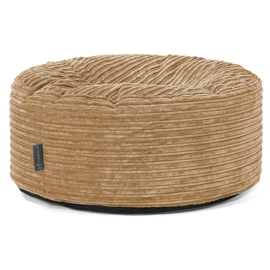 Large Round Pouffe - Cord Sand 01
