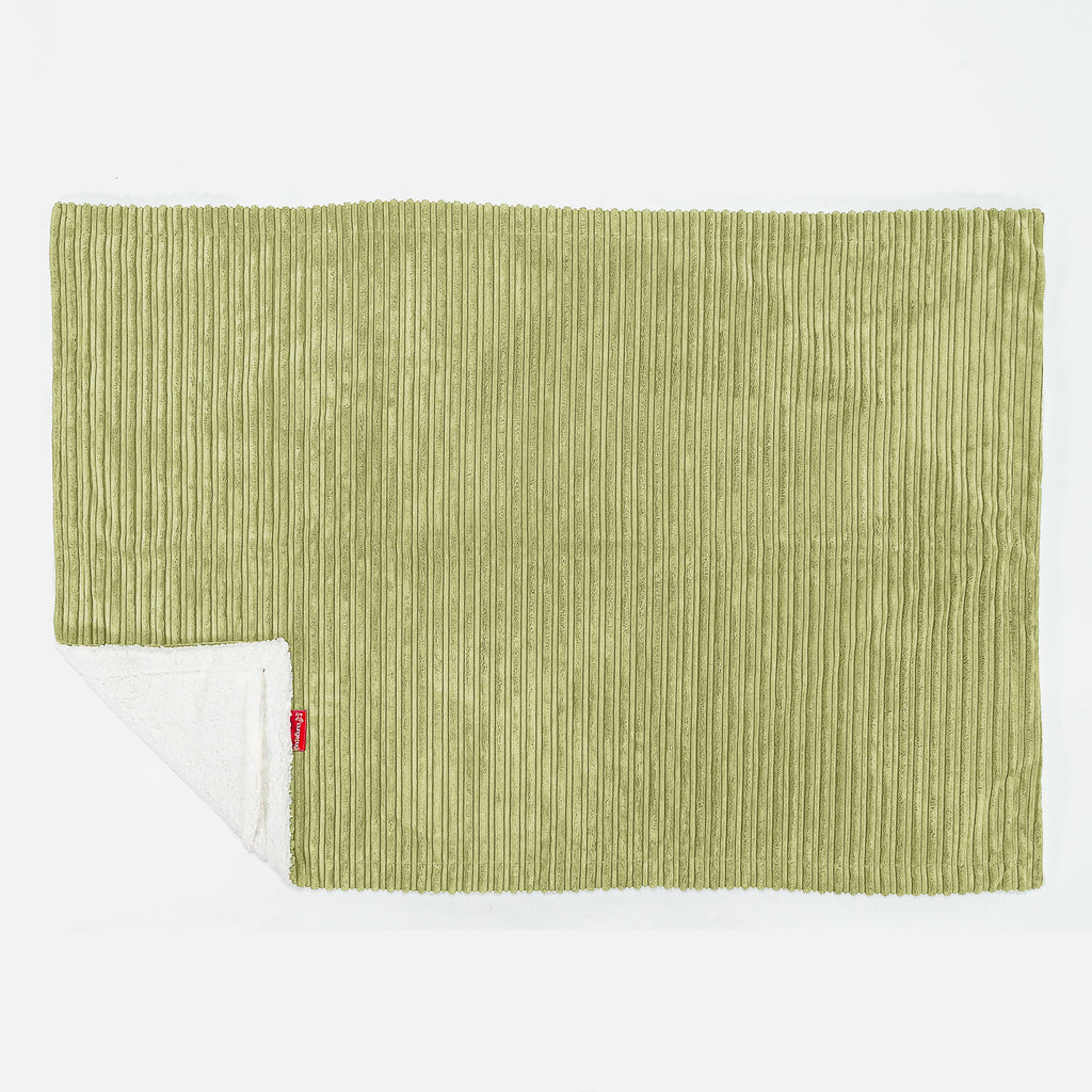 Sherpa Throw / Blanket - Cord Lime Green 03