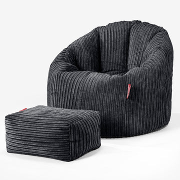 Cuddle Up Beanbag Chair - Cord Black 02