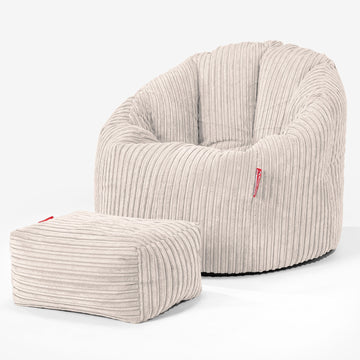 Cuddle Up Beanbag Chair - Cord Ivory 02