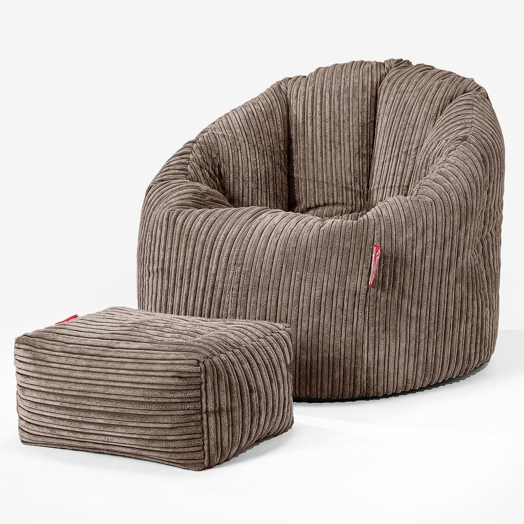 Cuddle Up Beanbag Chair - Cord Mocha Brown 02