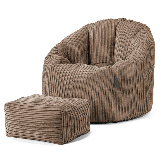 Cuddle Up Beanbag Chair - Cord Mocha Brown 02