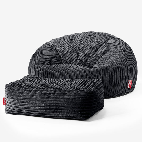 Classic Sofa Bean Bag - Cord Black 01