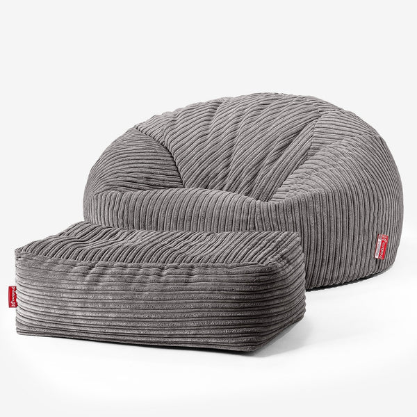 Classic Sofa Bean Bag - Cord Graphite Grey 01