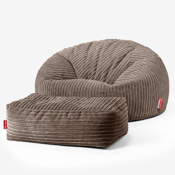 Classic Sofa Bean Bag - Cord Mocha Brown 01