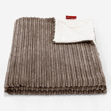 Sherpa Throw / Blanket - Cord Mocha Brown 01
