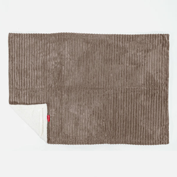 Sherpa Throw / Blanket - Cord Mocha Brown 02