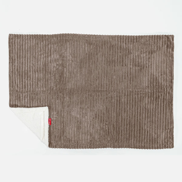 Sherpa Throw / Blanket - Cord Mocha Brown 01