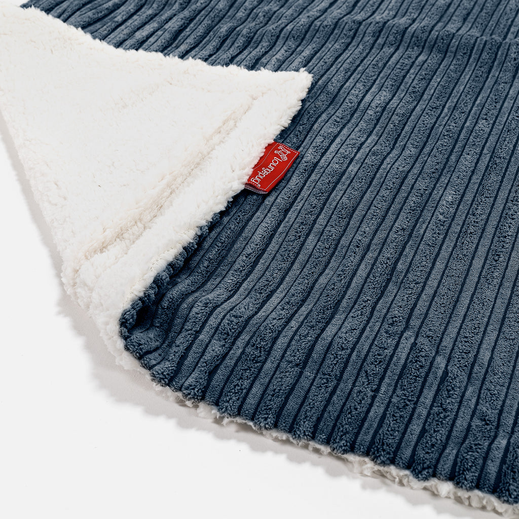 Sherpa Throw / Blanket - Cord Navy Blue 02