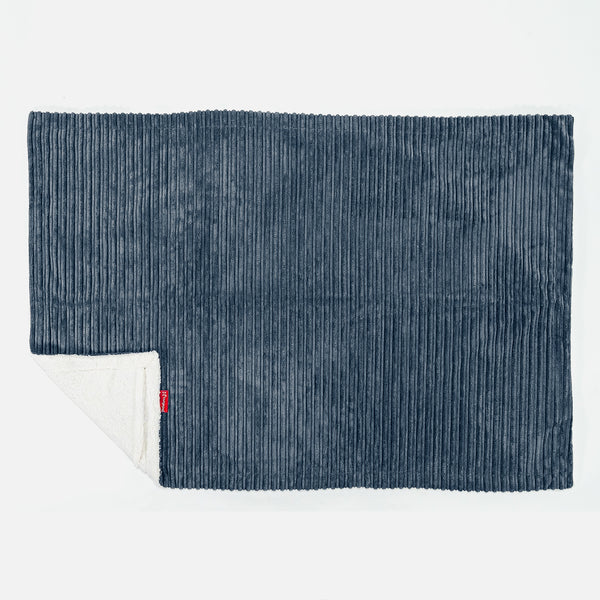 Sherpa Throw / Blanket - Cord Navy Blue 02