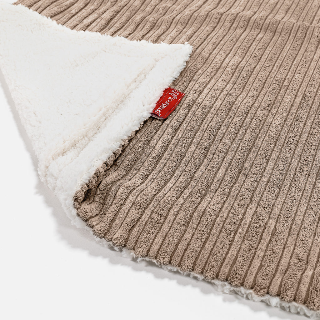 Sherpa Throw / Blanket - Cord Sand 02