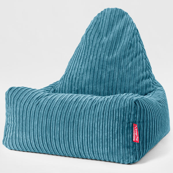 Scandi Lounger Bean Bag Chair - Cord Aegean Blue 01