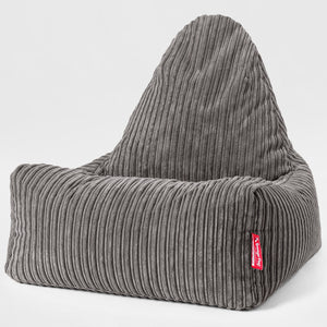 Scandi Lounger Bean Bag Chair - Cord Graphite Grey
