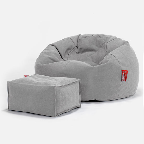 Classic Bean Bag Chair - Canvas Pewter 01