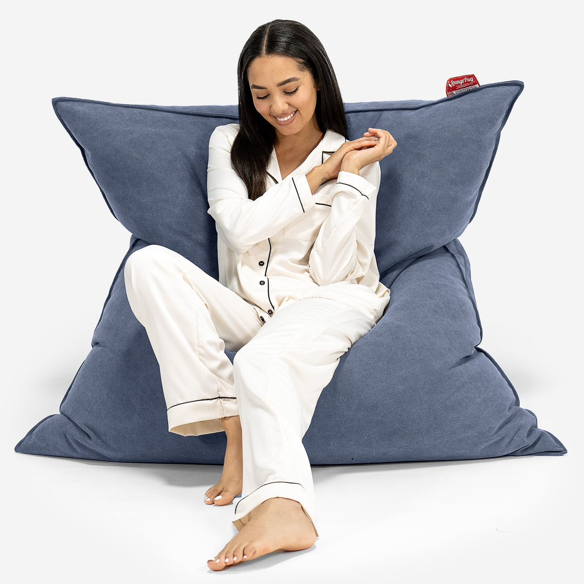 Lounge Pug Canvas Extra Large Bean Bag Pillow Floor Cushion XXL Beanbag ...