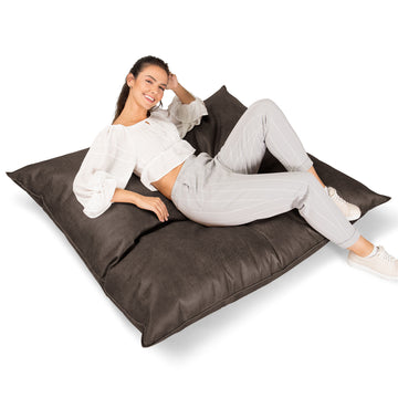 XL Pillow Beanbag - Distressed Leather Natural Slate 03