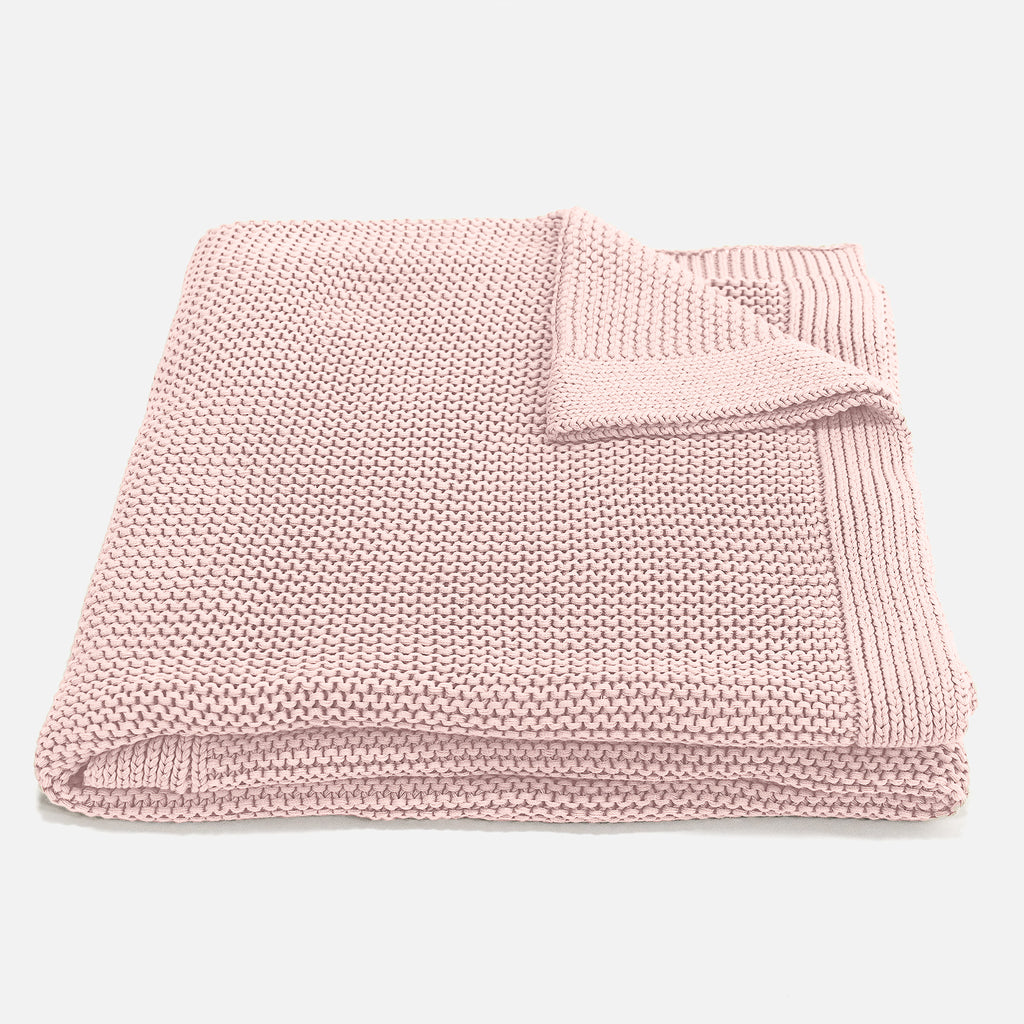 Throw / Blanket - 100% Cotton Ellos Baby Pink 01