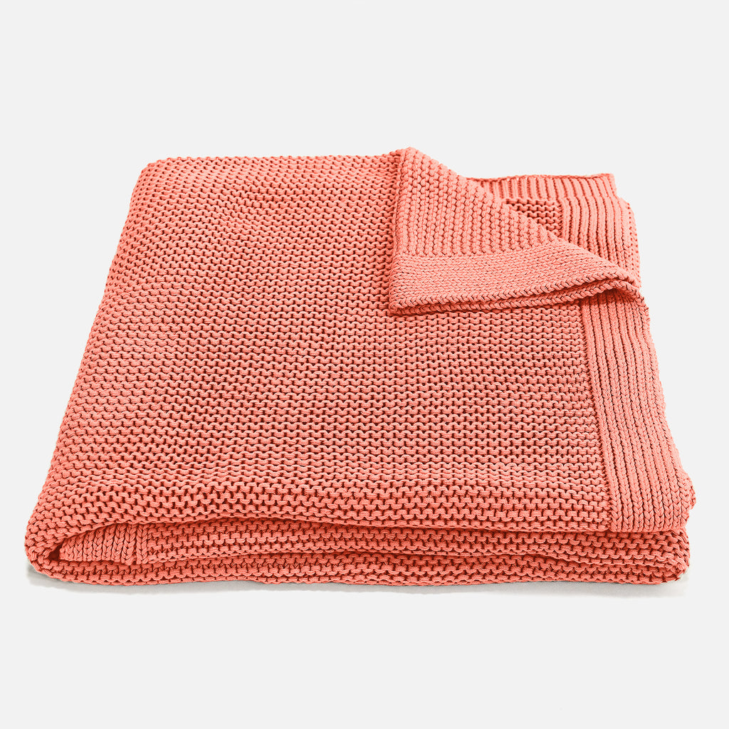 Throw / Blanket - 100% Cotton Ellos Coral Pink 01