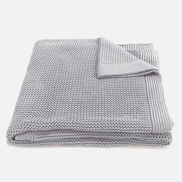Throw / Blanket - 100% Cotton Ellos Light Grey 01