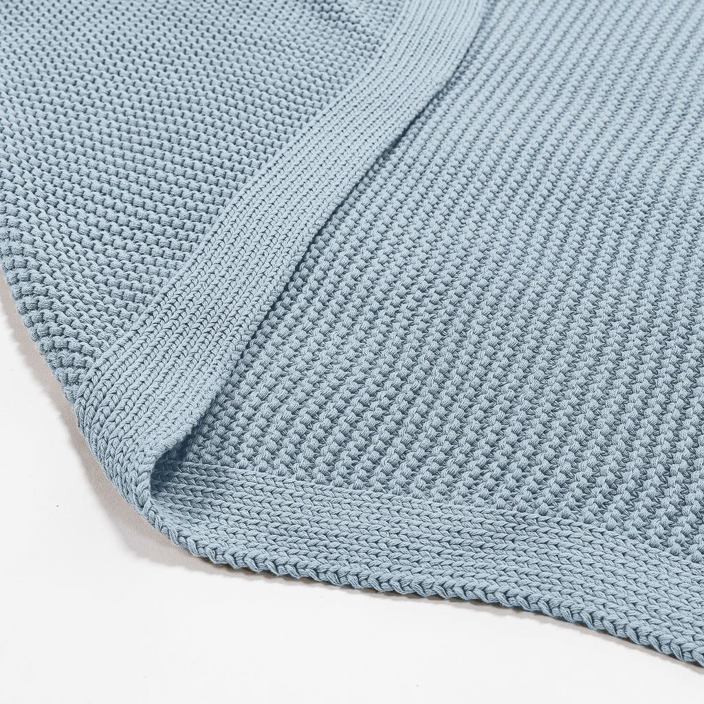 Throw / Blanket - 100% Cotton Ellos Misty Blue 02