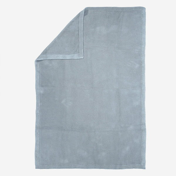 Throw / Blanket - 100% Cotton Ellos Misty Blue 01