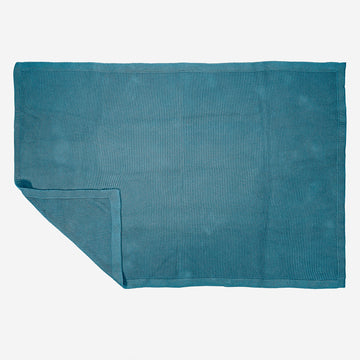 Throw / Blanket - 100% Cotton Ellos Petrol Blue 03